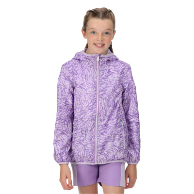 Kid`s Printed Lever Packaway Waterproof Jacket, W7U, 14