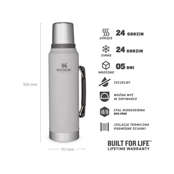 Thermos Stanley The Legendary Classic 1L gray, Gray, 1 L